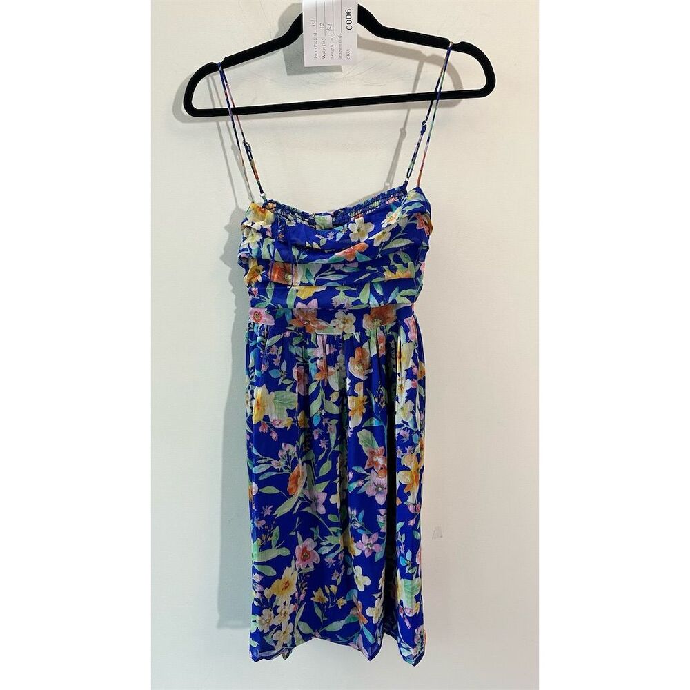 Promesa Floral Midi Dress Blue Size S Casual Spring
